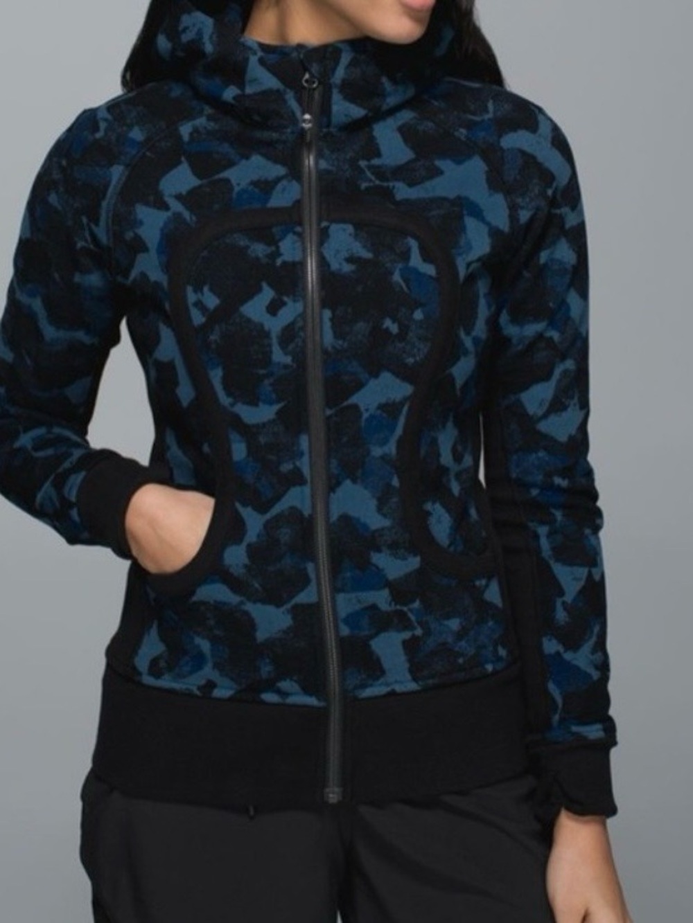 Lululemon Scuba Hoodie II Jumbo Mystic Jungle Hawk Blue Harbor Blue Size 6